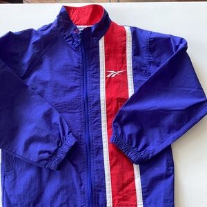 Reebok 80s vintage nylon zip jacket with racing stripe size Youth Large